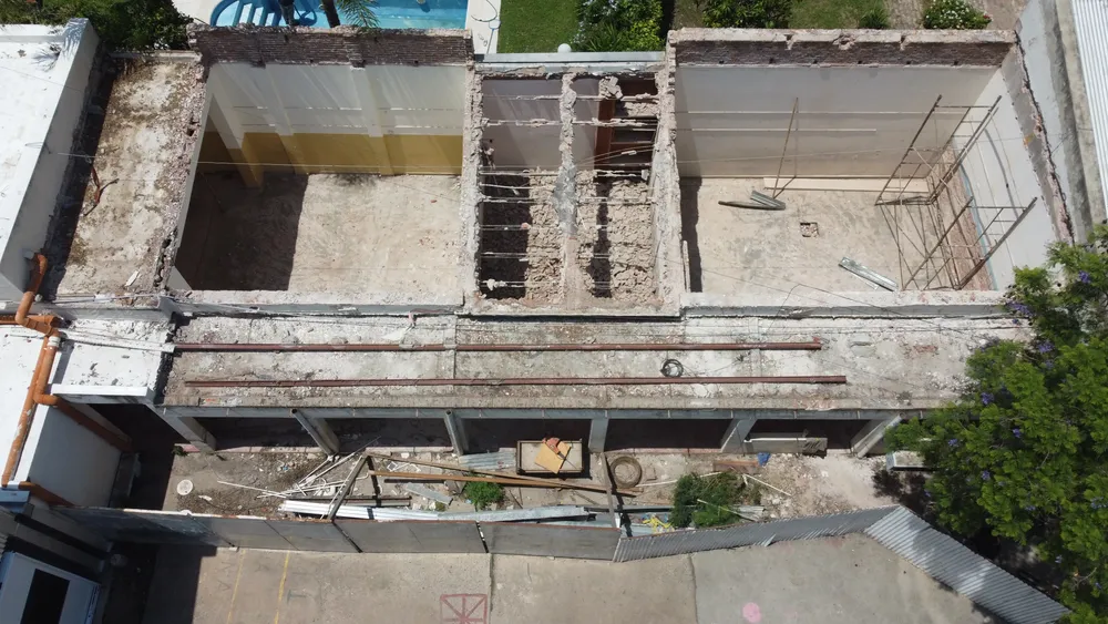 Vista aérea aulas intervenidas Esc. N°709