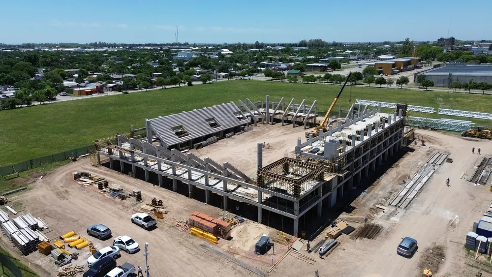 Vista costrucción Microestadio en Rafaela