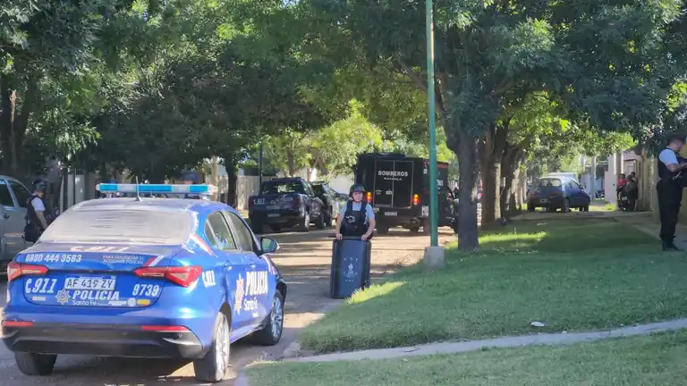 Lugar del homicidio, barrio 2 de abril (Foto Radio Rafaela).